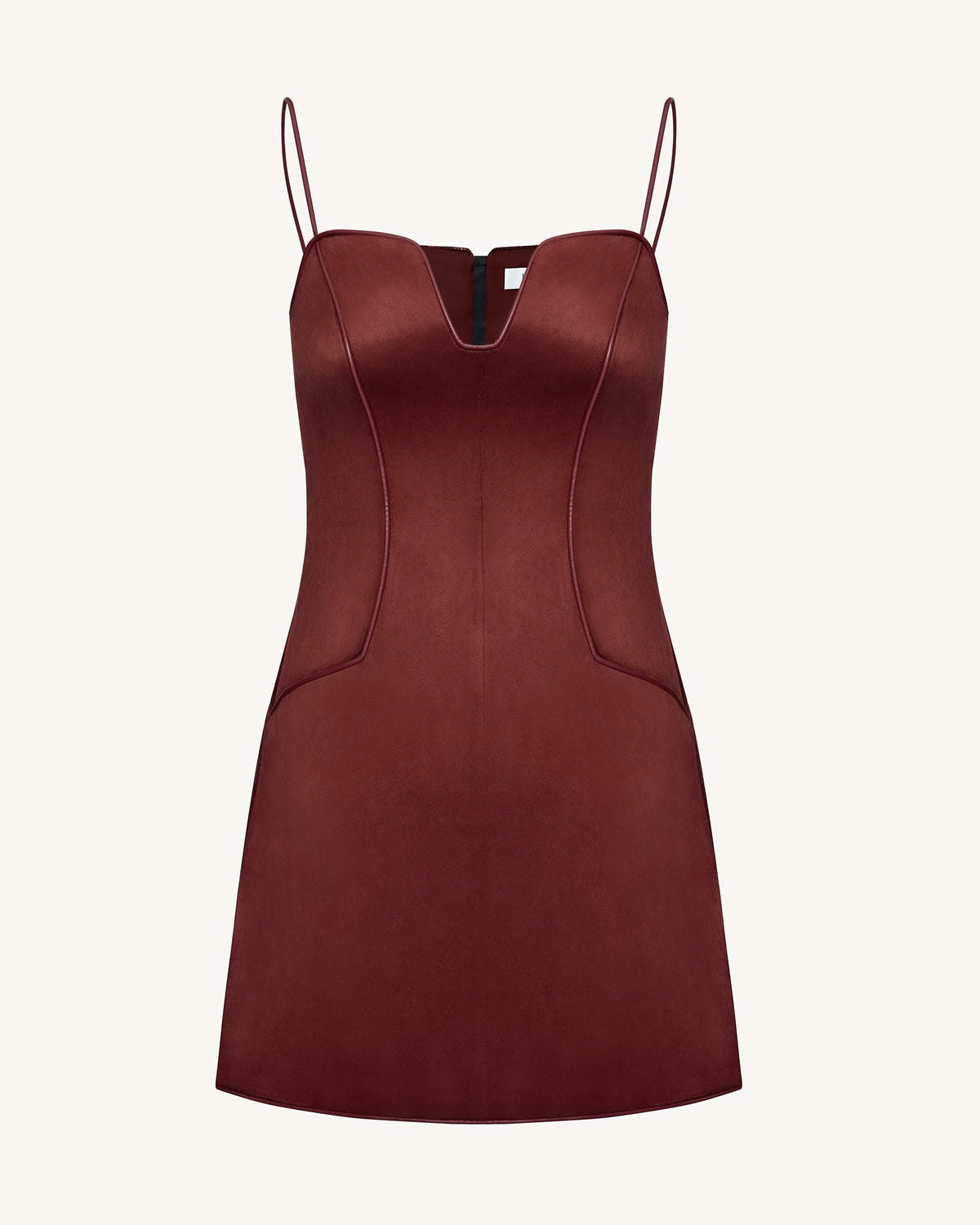Eva Spaghetti Strap Sueded Dress - Burgundy | JW PEI