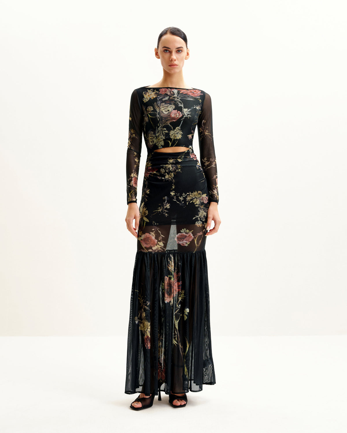 Alicia Printed Mesh Dress - Multicolor | JW PEI