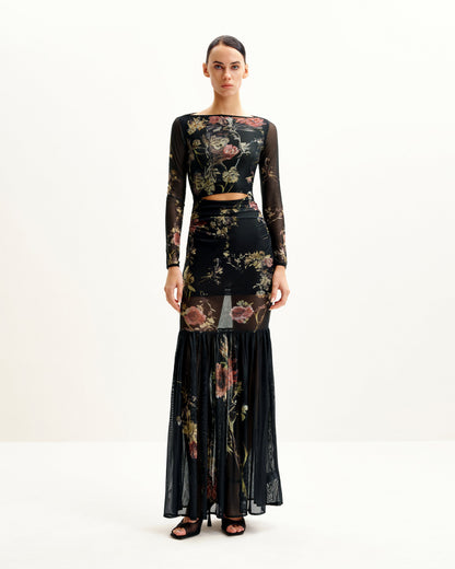 Alicia Printed Mesh Dress - Multicolor | JW PEI