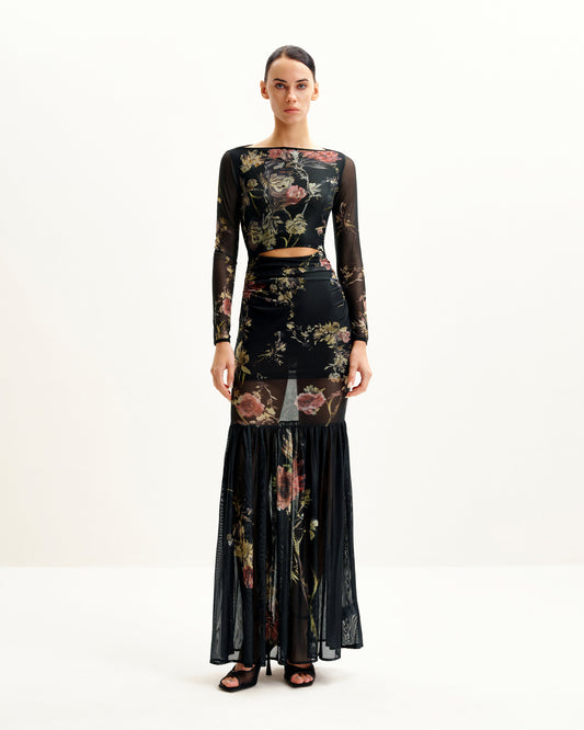 Alicia Printed Mesh Dress - Multicolor | JW PEI