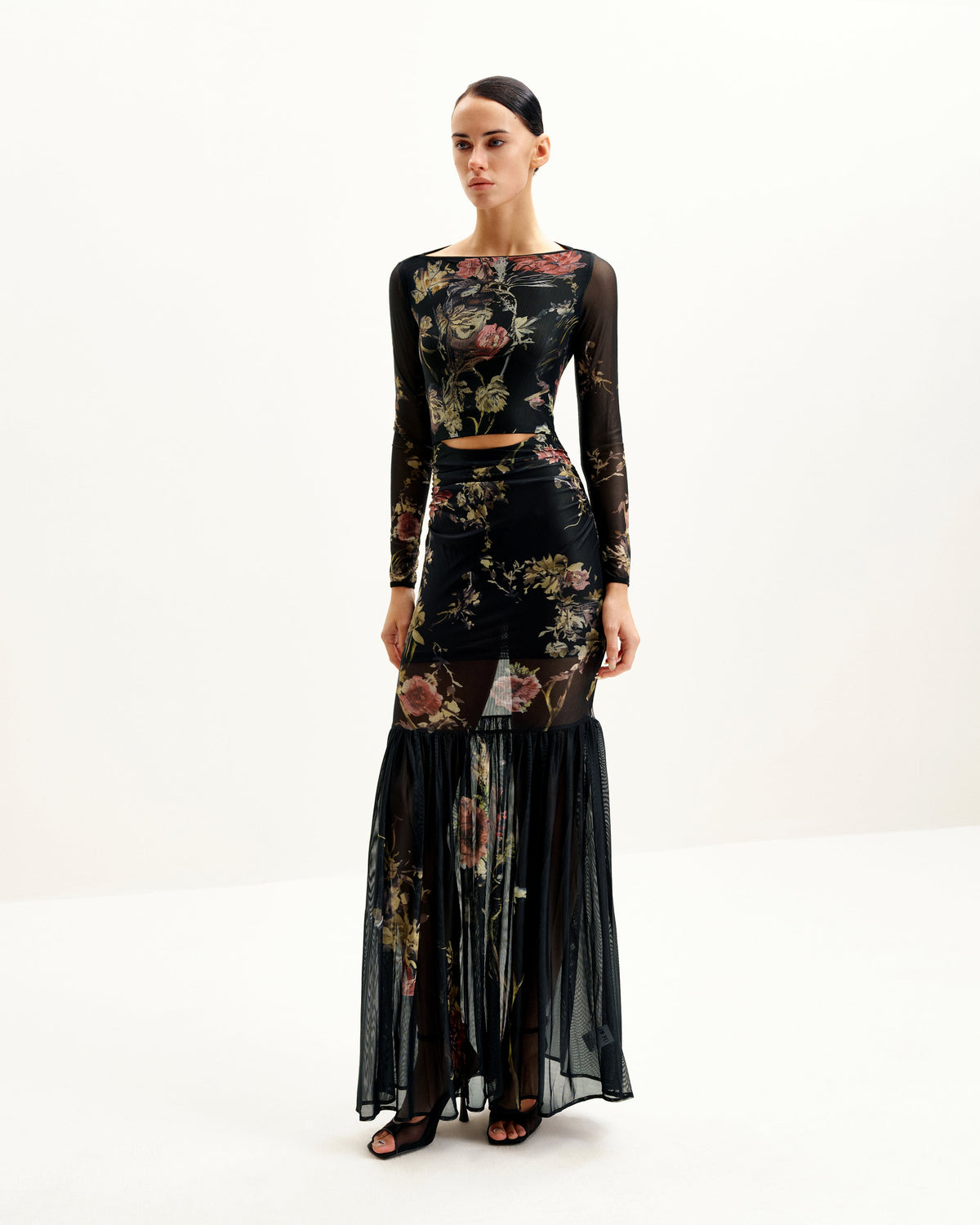 Alicia Printed Mesh Dress - Multicolor | JW PEI