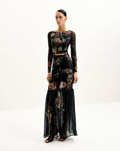 Alicia Printed Mesh Dress - Multicolor | JW PEI