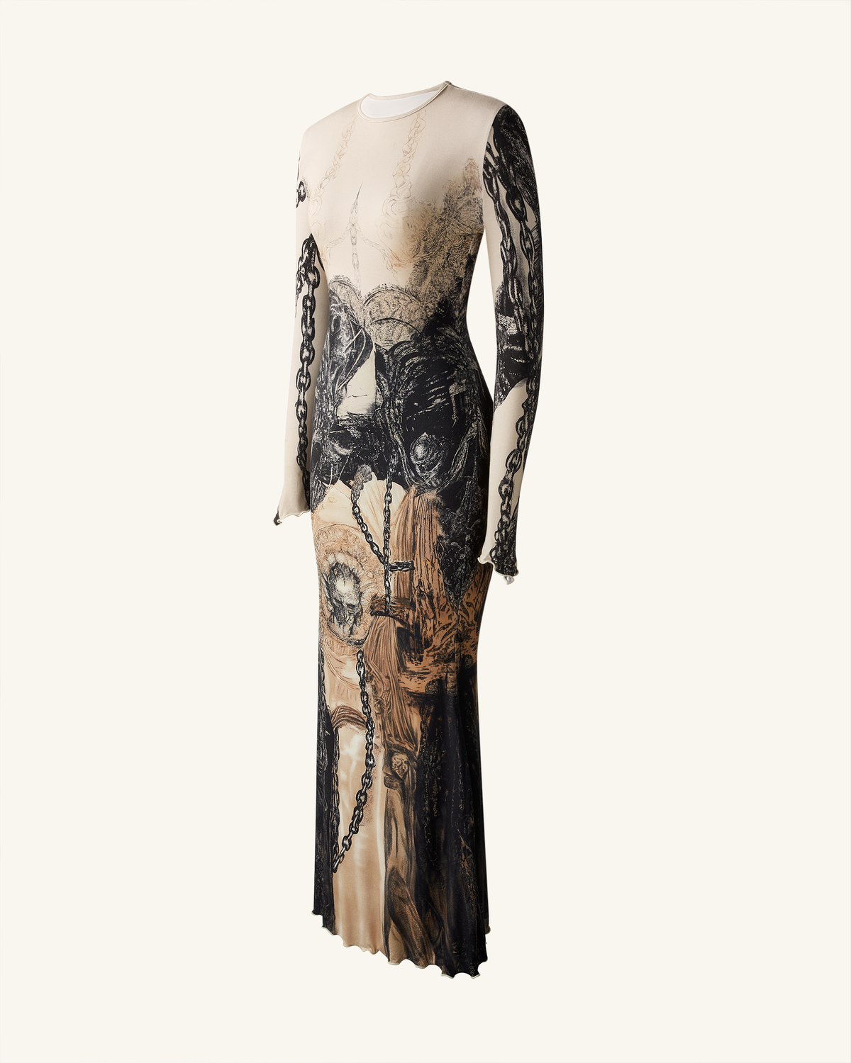 Isabella Vintage Print Dress - Brown & Black | JW PEI