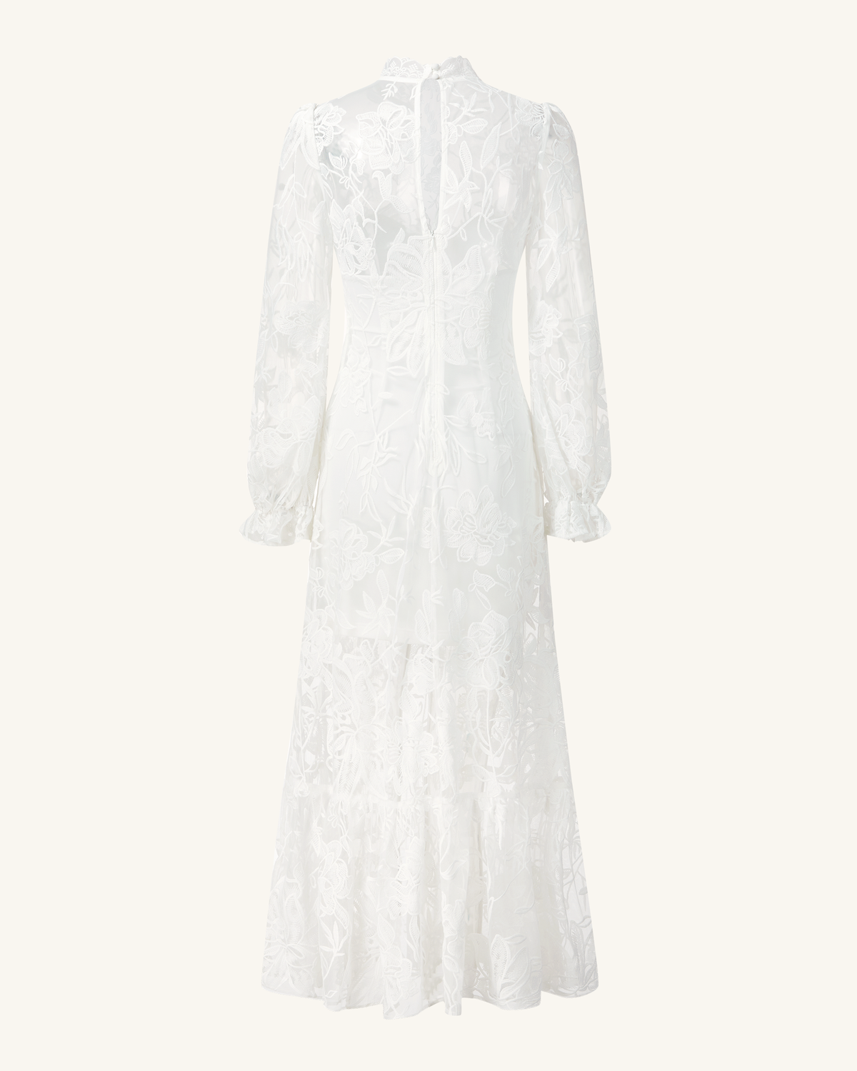 Elegant Lace Midi Dress - White | JW PEI