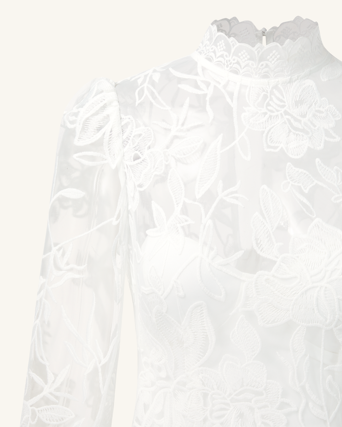 Elegant Lace Midi Dress - White | JW PEI