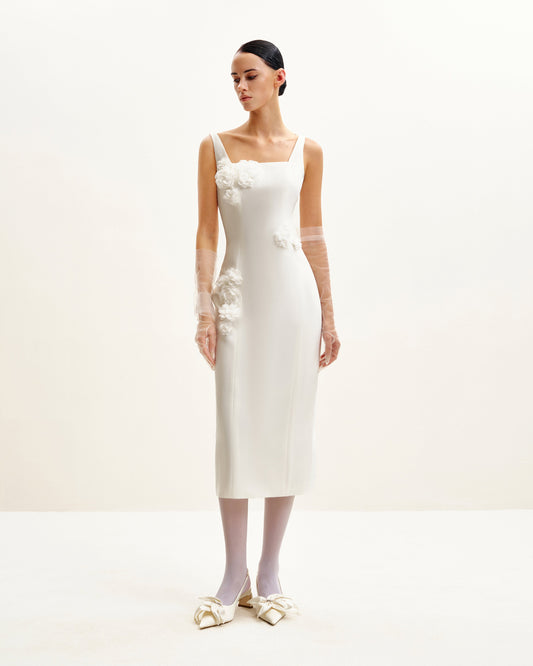 Garden Grace Sheath Dress - White | JW PEI
