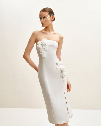 Petal Perfection Cocktail Dress - White | JW PEI