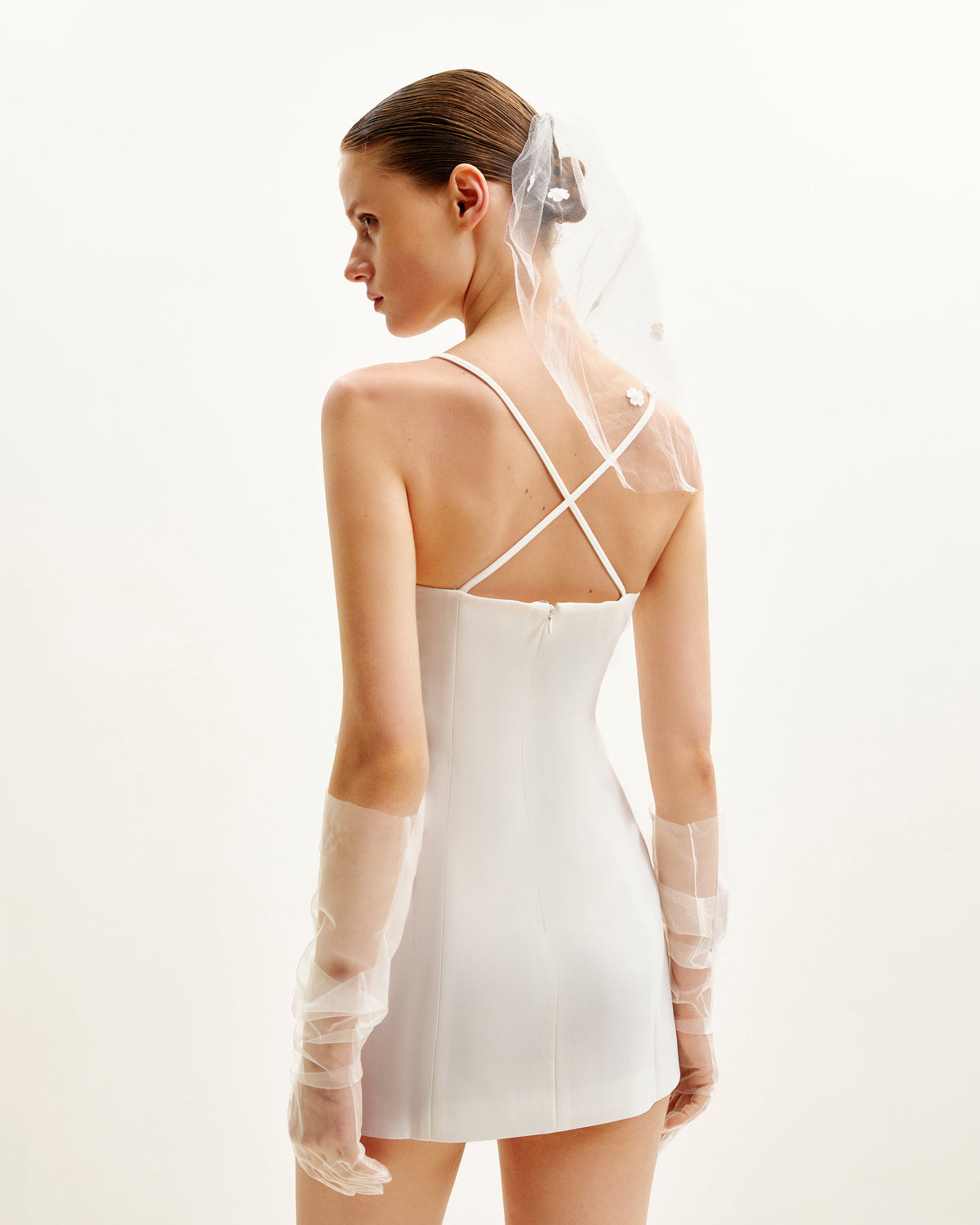 Floral Embrace Sleeveless Gown - White | JW PEI