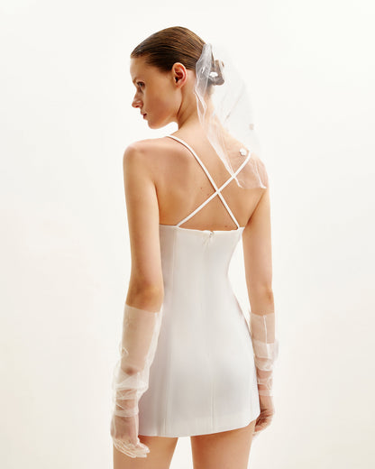 Floral Embrace Sleeveless Gown - White | JW PEI