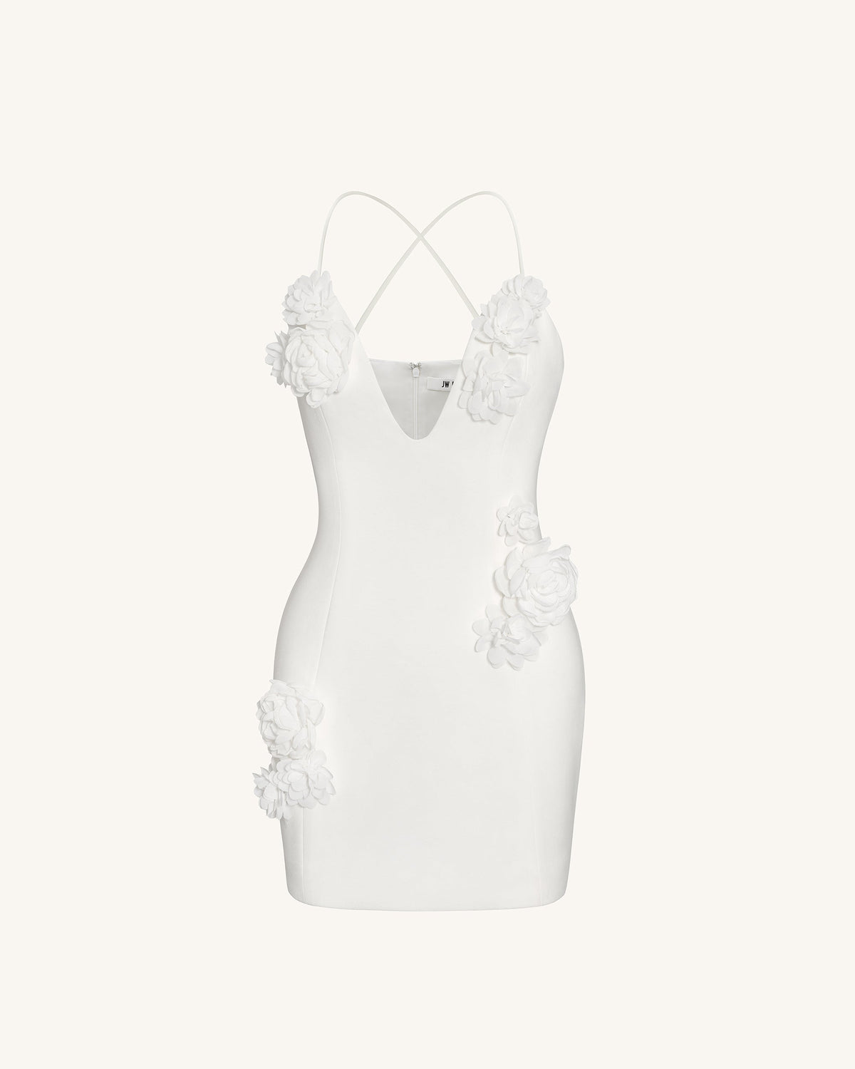Floral Embrace Sleeveless Gown - White | JW PEI