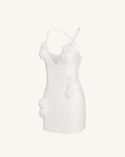 Floral Embrace Sleeveless Gown - White | JW PEI