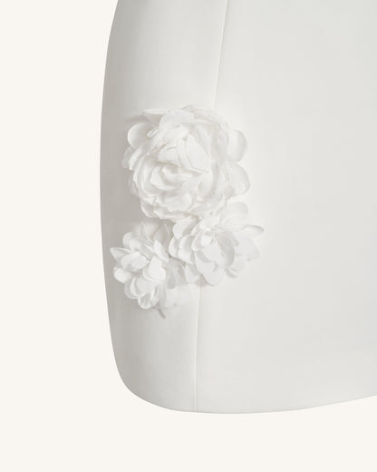 Floral Embrace Sleeveless Gown - White | JW PEI