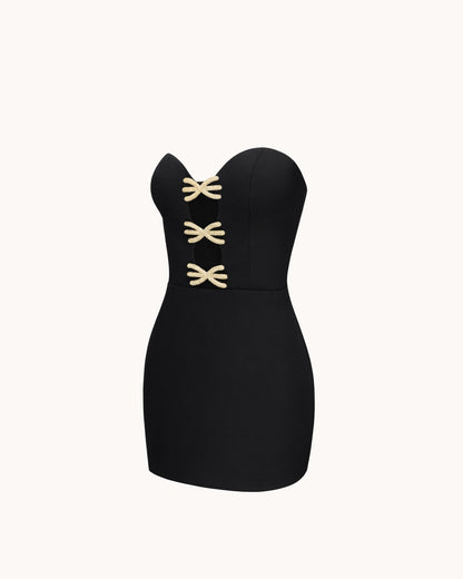 Samantha Cutout Mini Dress - Black | JW PEI