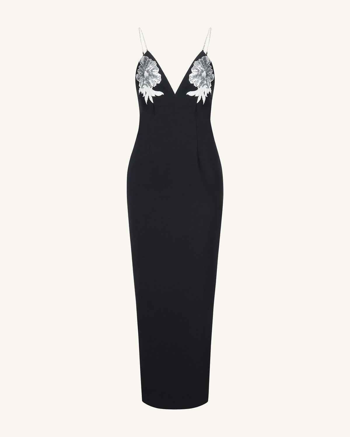 Ayliua Sweetheart-Neckline Rhinestones Embellished Black Long Dress - | JW PEI