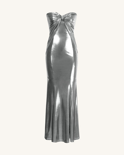 Olivia Silver Maxi Tube Dress - Silver | JW PEI