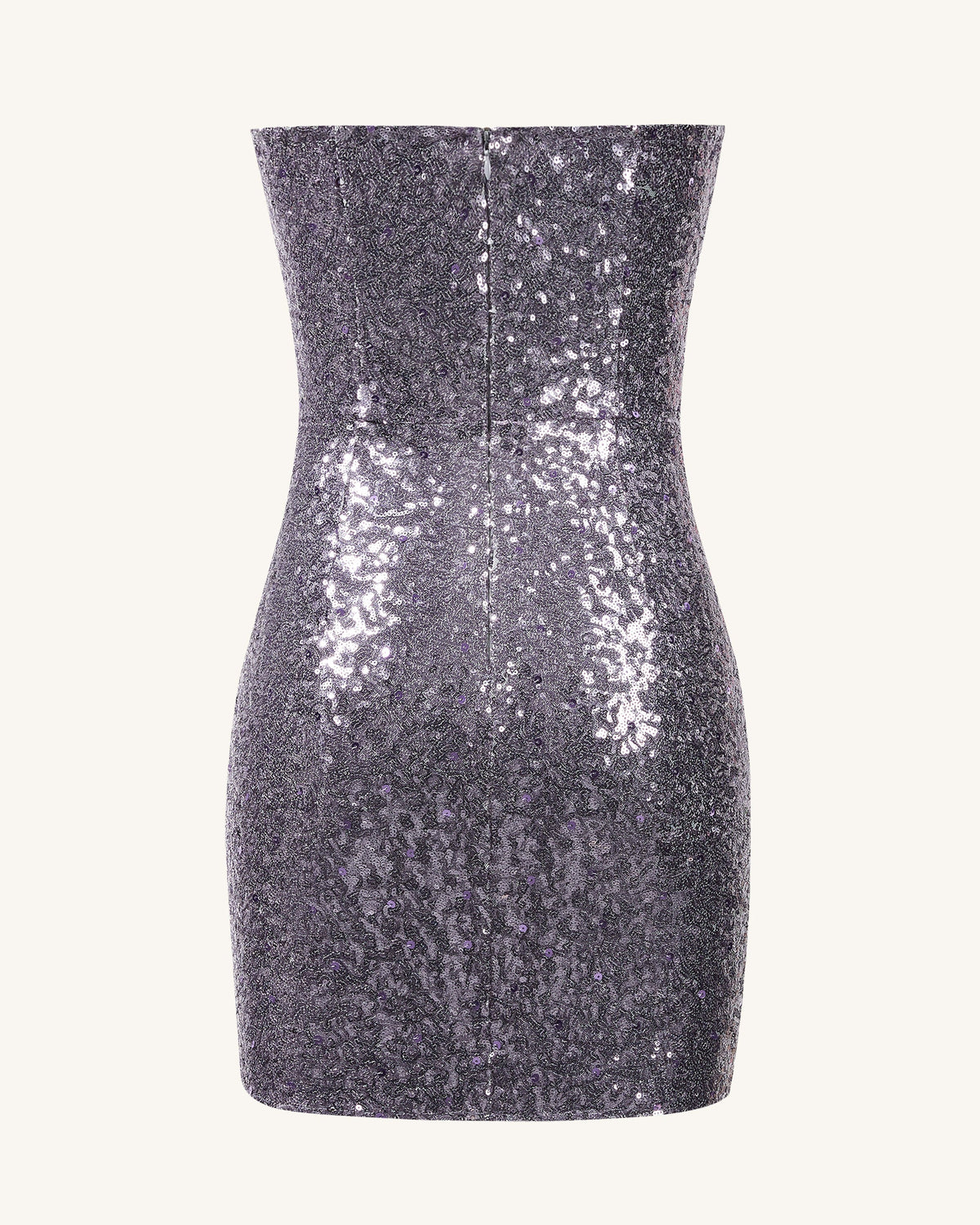 Brynlee Purple Sequinned Strapless Mini Dress - Purple | JW PEI
