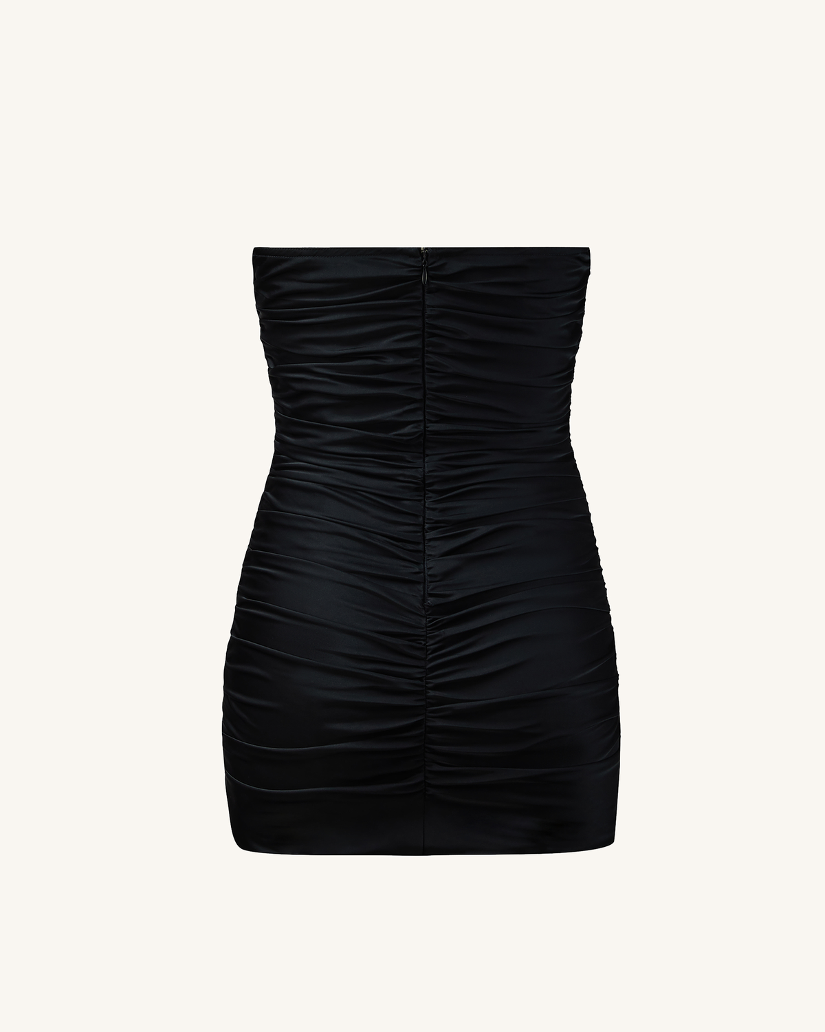 Bailee Black Floral Applique And Ruched Tube Mini Dress - Black | JW PEI