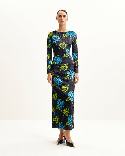 Zoe Vibrant Floral Long Sleeve Gown - Multicolor | JW PEI