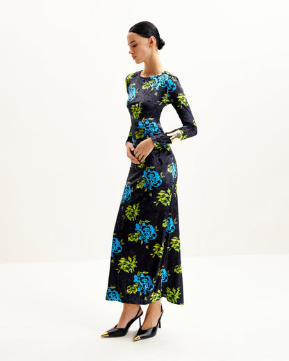 Zoe Vibrant Floral Long Sleeve Gown - Multicolor | JW PEI