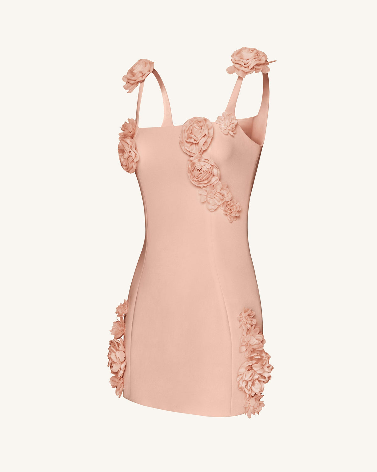 Elaina Rosette Applique Mini Dress - Apricot | JW PEI