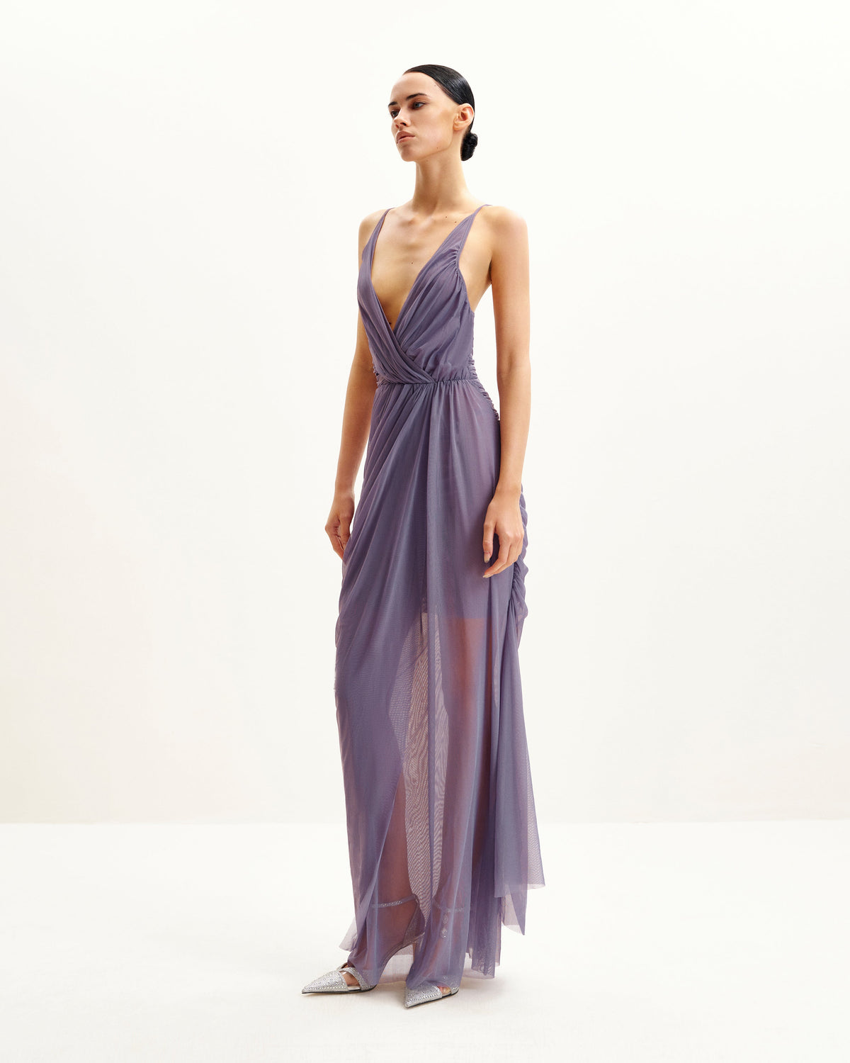 Luna Flowing Mesh Gown - Lavender | JW PEI