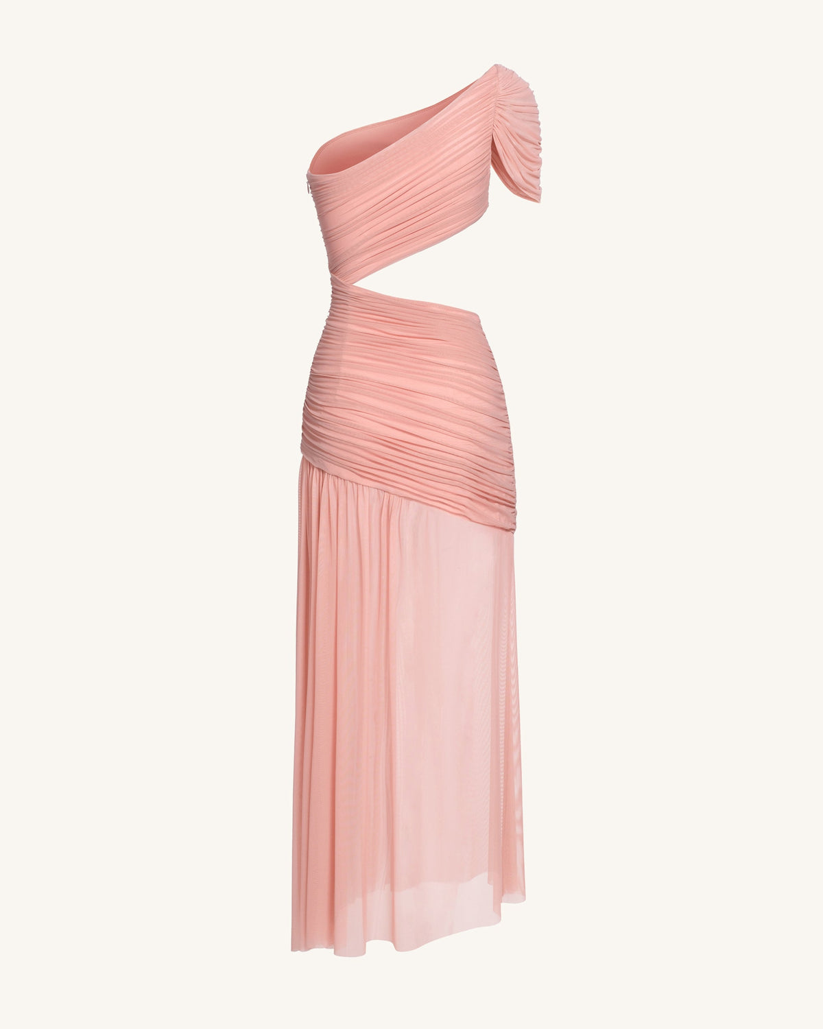 Mia Pleated Mesh Dress - Blush | JW PEI