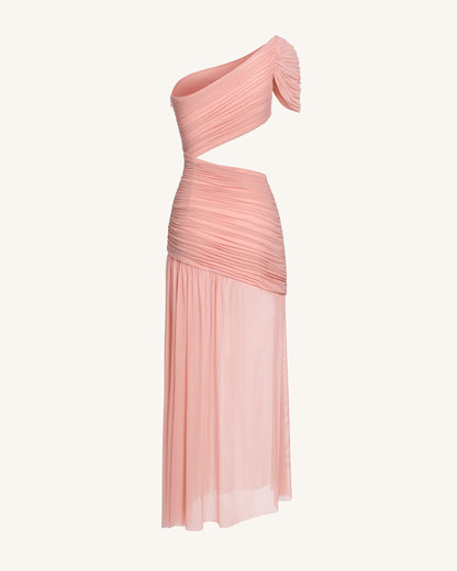 Mia Pleated Mesh Dress - Blush | JW PEI
