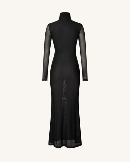 Eva Body Print Mesh Dress - Black and White | JW PEI