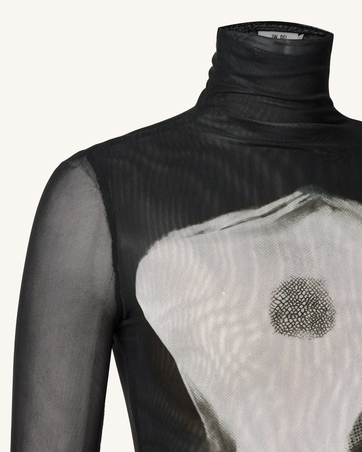 Eva Body Print Mesh Dress - Black and White | JW PEI