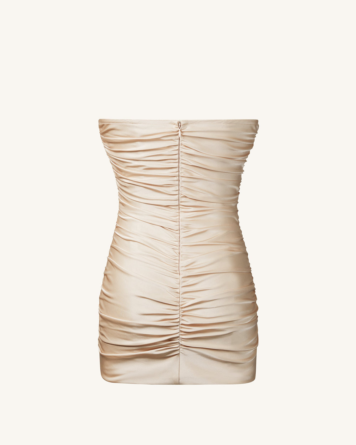 Bailee Apricot Floral Applique And Ruched Tube Mini Dress - Apricot | JW PEI