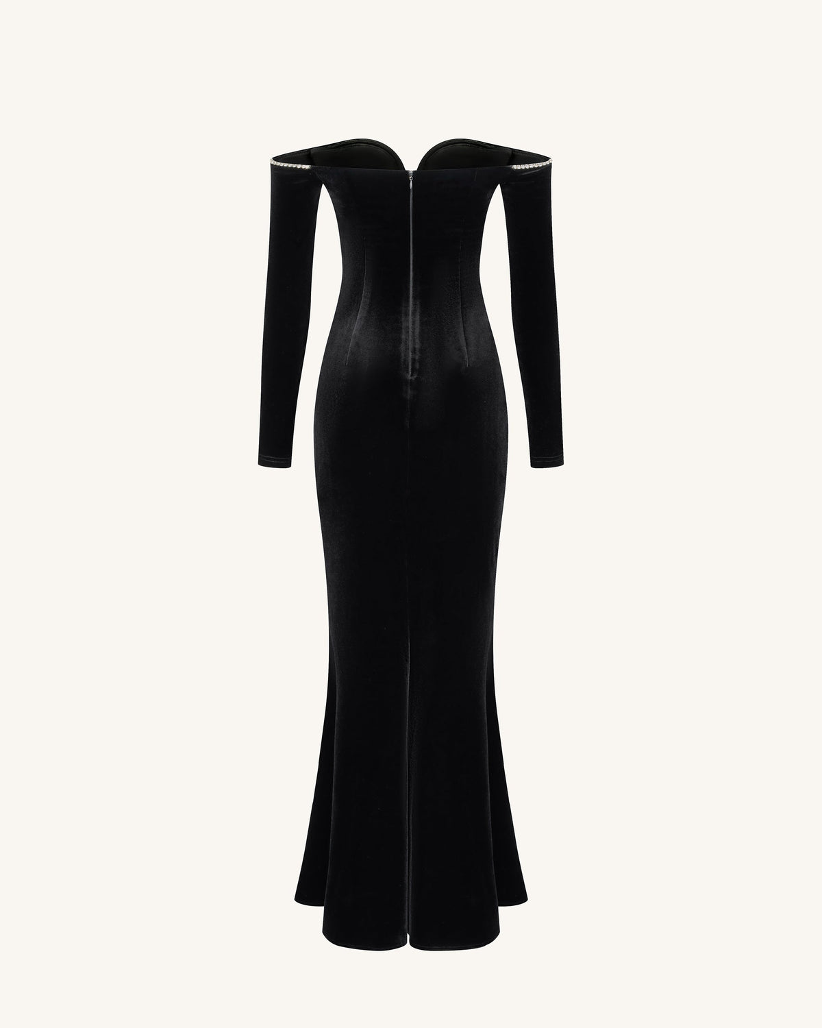 Allison Off-Shoulder Evening Gown - Black | JW PEI
