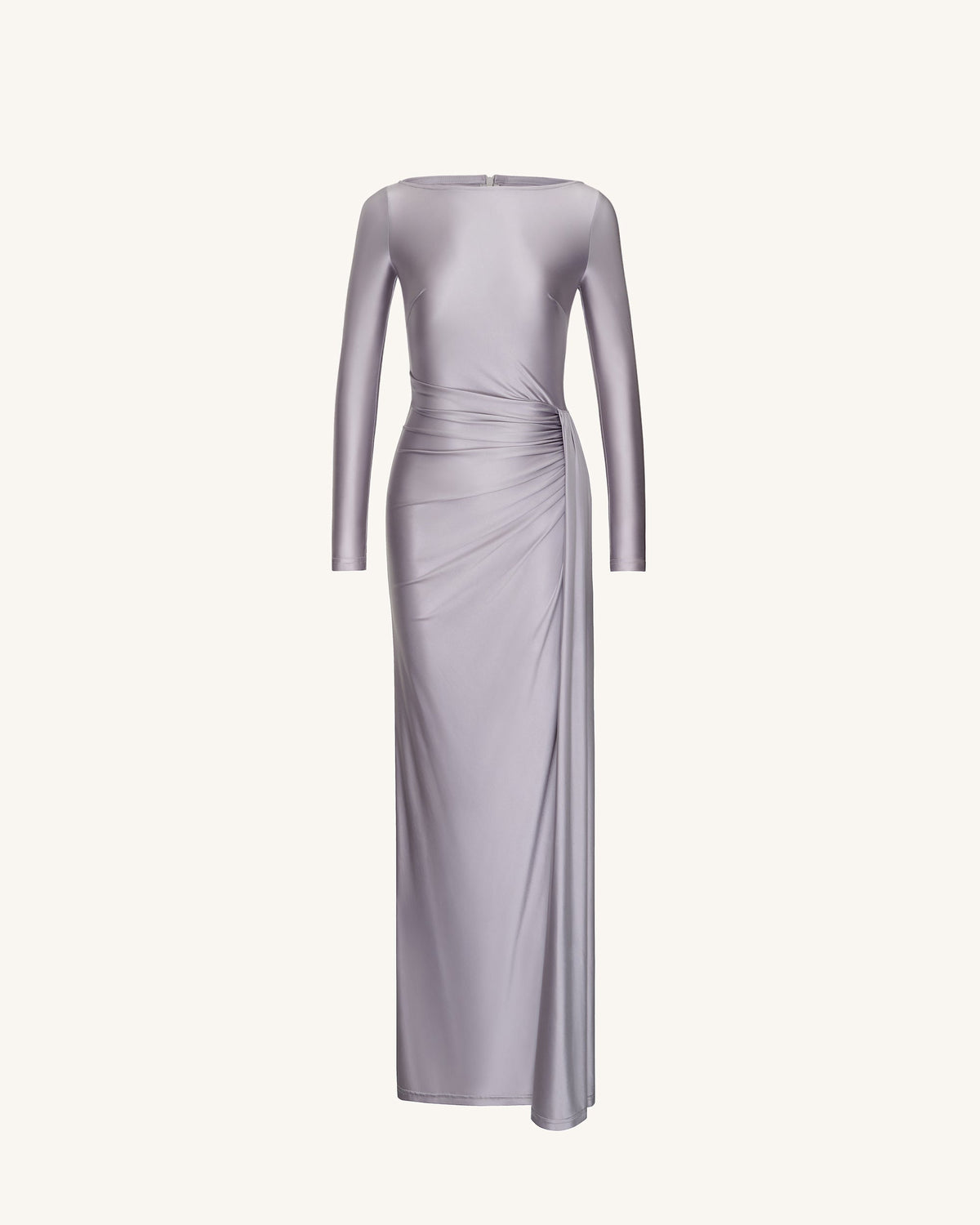 Amara Metallic Ruched Dress - Silver | JW PEI