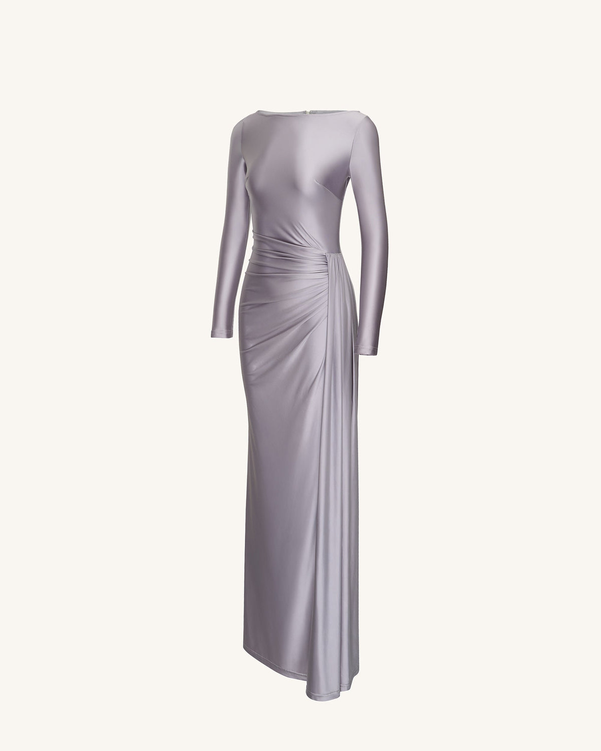 Amara Metallic Ruched Dress - Silver | JW PEI