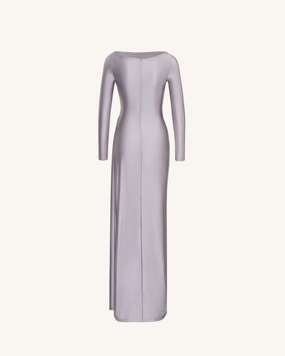 Amara Metallic Ruched Dress - Silver | JW PEI