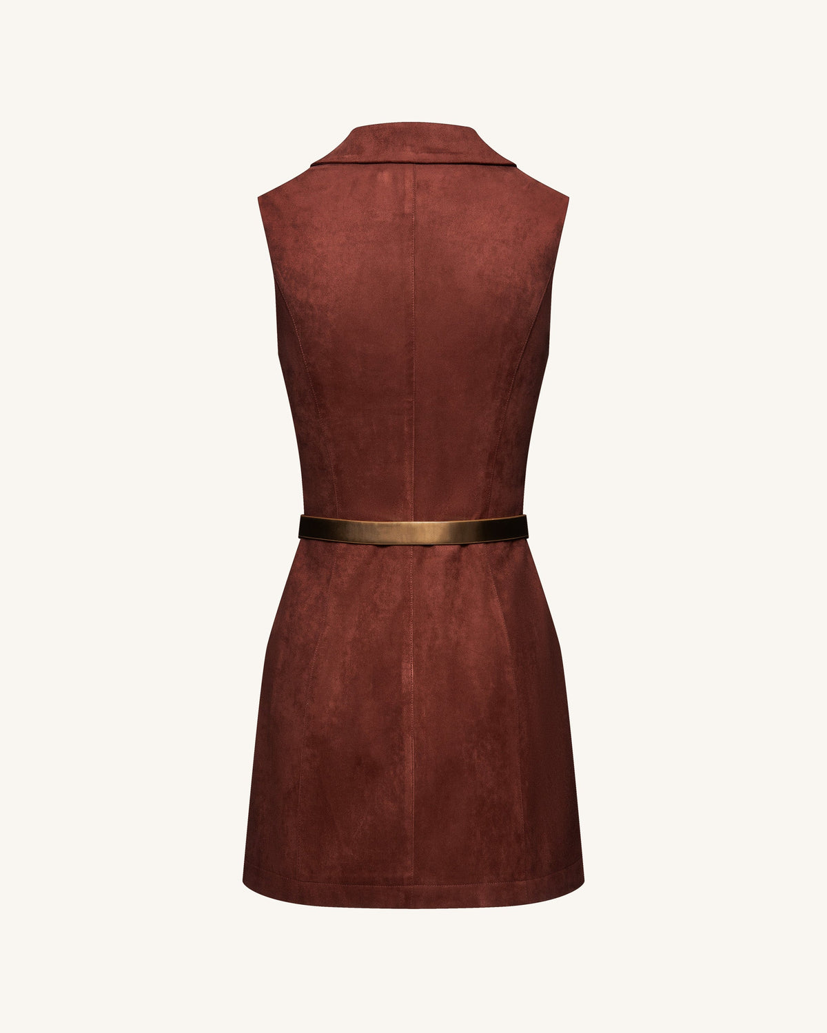 Ariana Sleeveless Suedes Mini Dress - Burgundy | JW PEI
