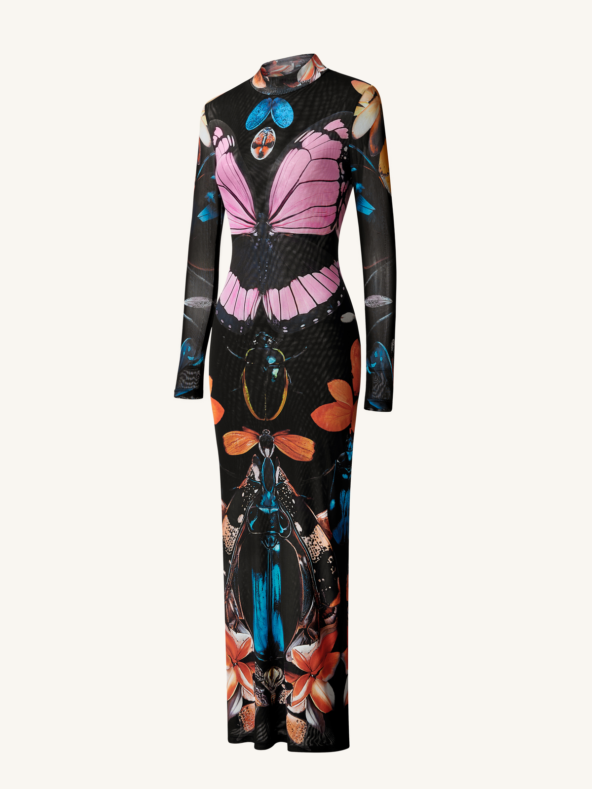 Double-layered Mesh Sheer Butterfly and Beetle Gown - Multicolor | JW PEI