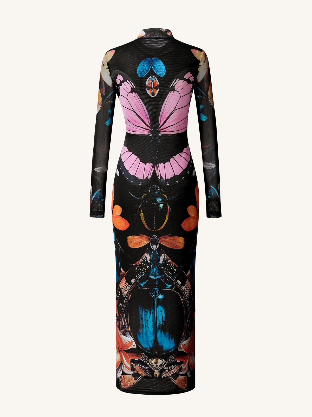 Double-layered Mesh Sheer Butterfly and Beetle Gown - Multicolor | JW PEI