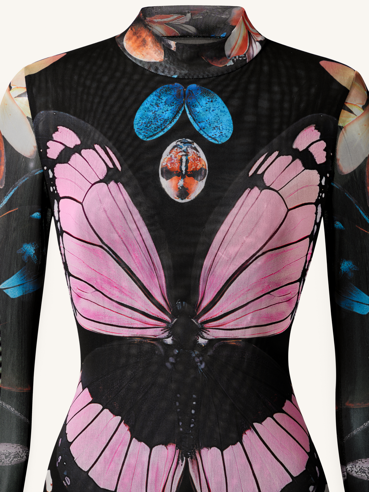 Double-layered Mesh Sheer Butterfly and Beetle Gown - Multicolor | JW PEI