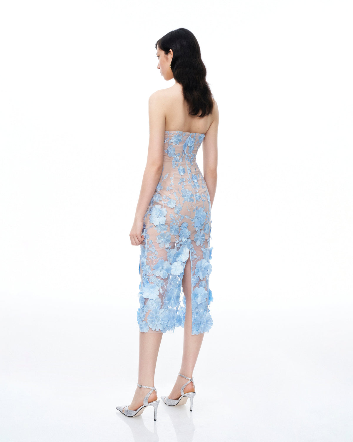 Evander 3D Floral Embroidered Maxi Dress - Blue | JW PEI