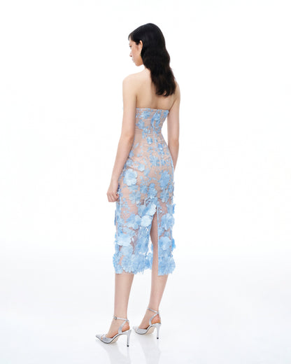 Evander 3D Floral Embroidered Maxi Dress - Blue | JW PEI