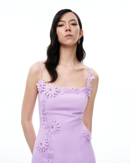 Mirabelle 3D Floral Mini Dress - Purple | JW PEI