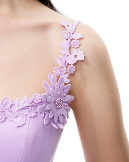 Mirabelle 3D Floral Mini Dress - Purple | JW PEI