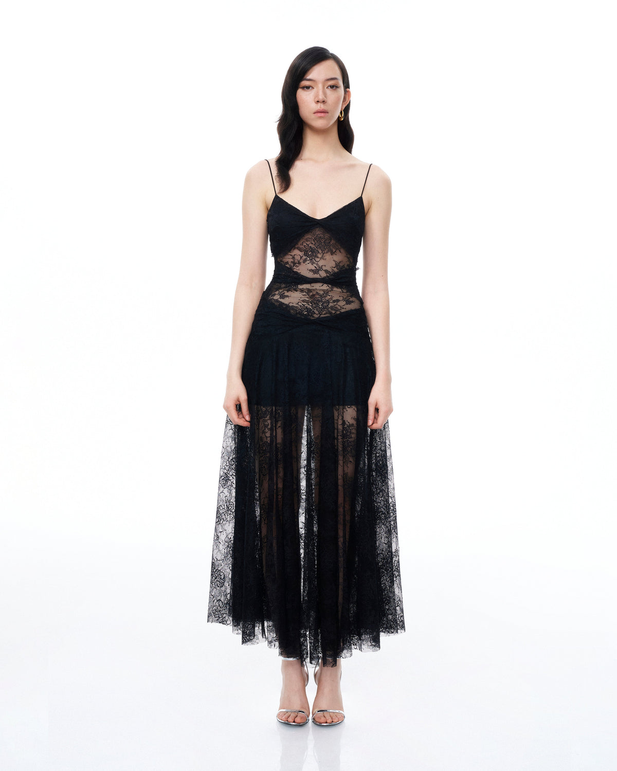 Indigo Floral Lace Dress - Black | JW PEI