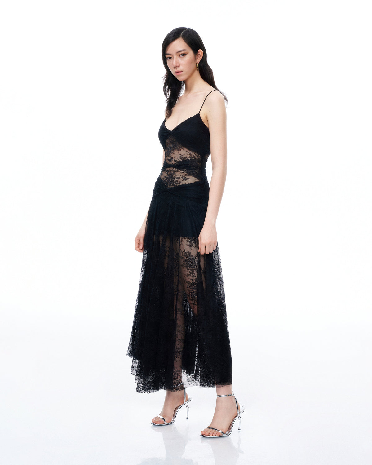Indigo Floral Lace Dress - Black | JW PEI