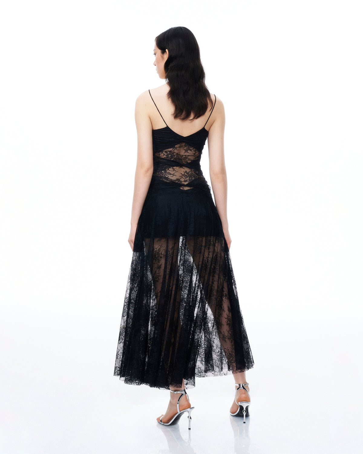 Indigo Floral Lace Dress - Black | JW PEI