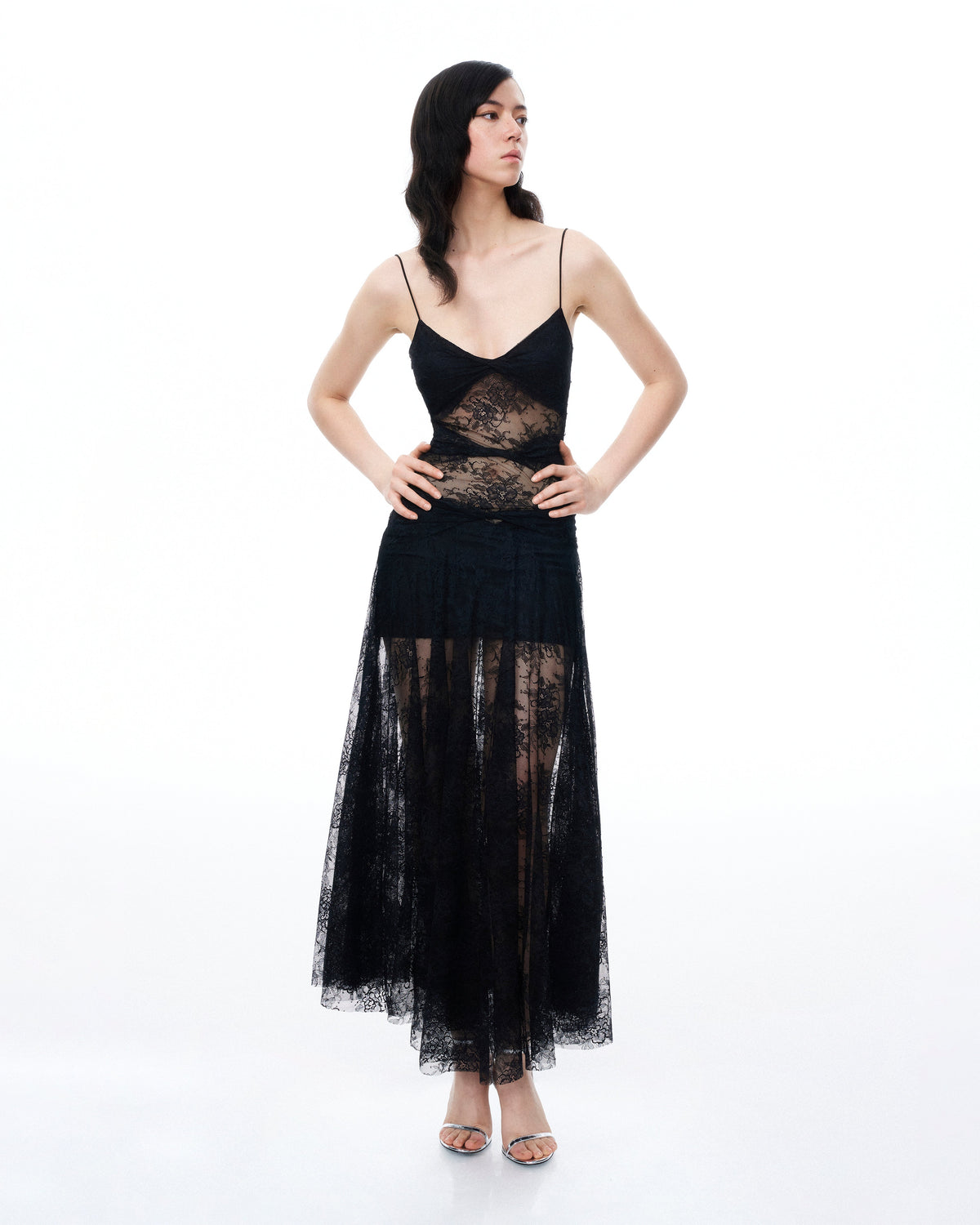 Indigo Floral Lace Dress - Black | JW PEI