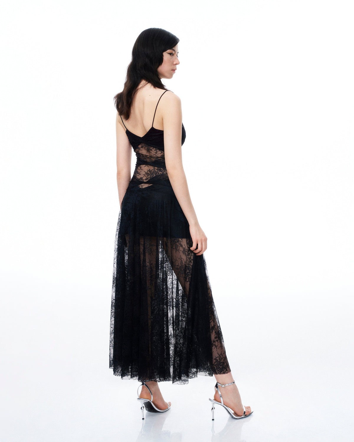 Indigo Floral Lace Dress - Black | JW PEI