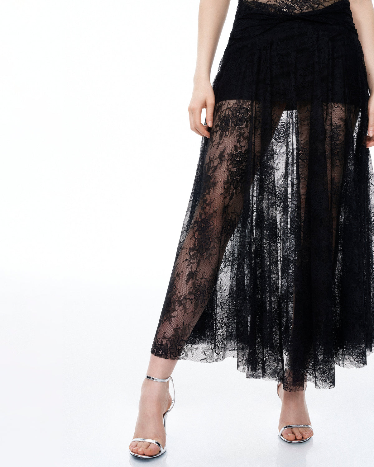 Indigo Floral Lace Dress - Black | JW PEI