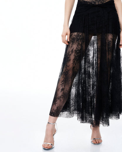 Indigo Floral Lace Dress - Black | JW PEI