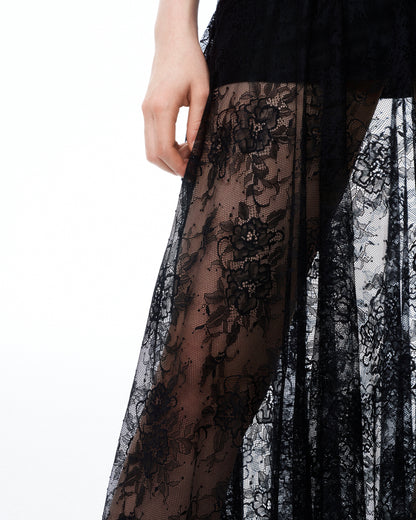 Indigo Floral Lace Dress - Black | JW PEI